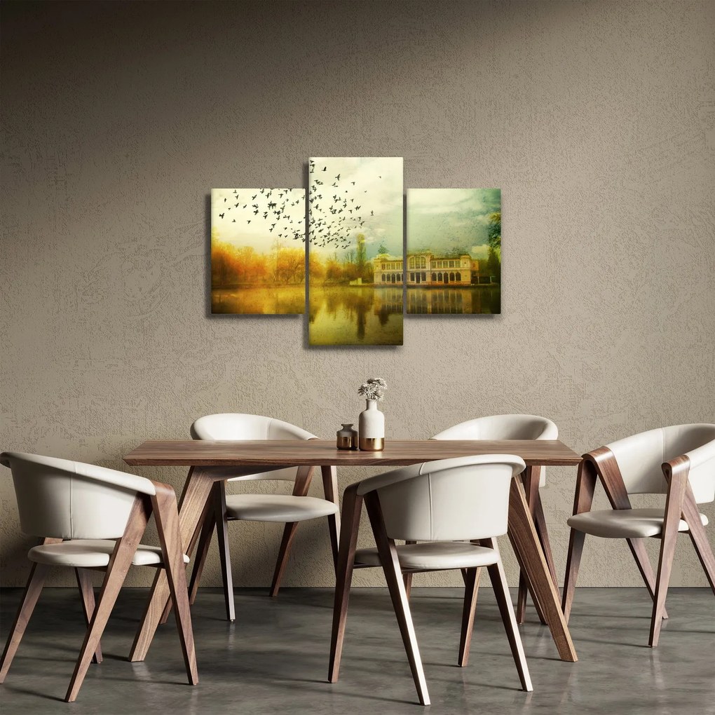 A festett táj képe lakóhelyel (90x60 cm)