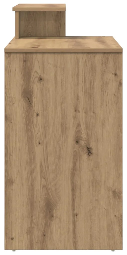 vidaXL Íróasztal Tárolással Kézműves Tölgy 120.5x44x88.5 cm Szerelt Fa