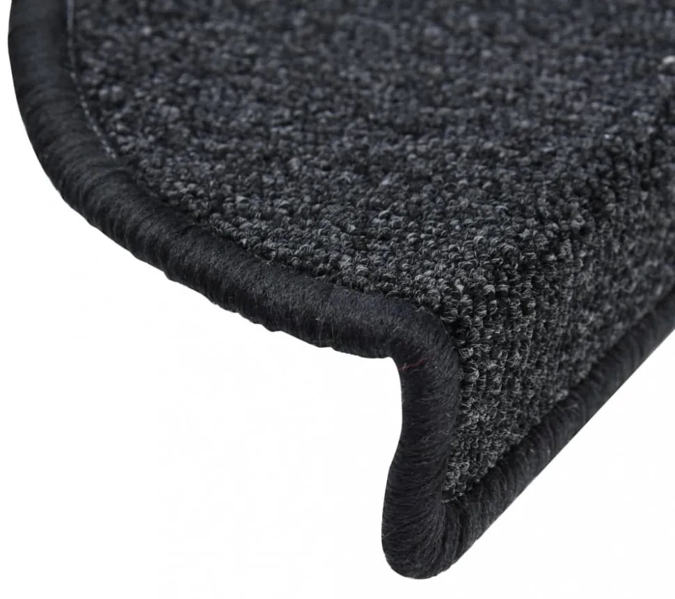 10 db antracitszürke lépcsőszőnyeg 56x17x3 cm
