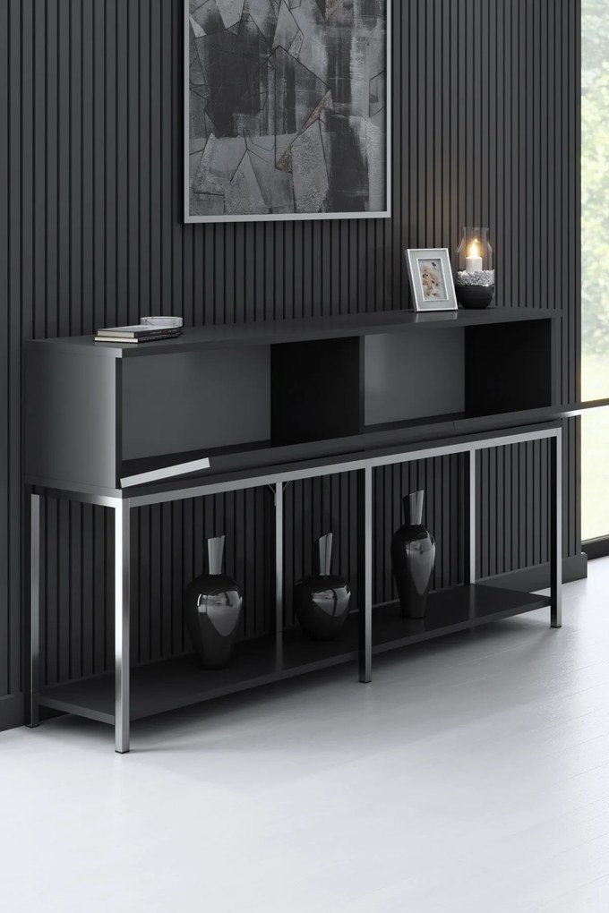 Konzolasztal Lord - Anthracite, Silver