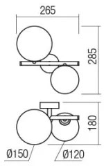 Redo 01-2778 - Fali lámpa ROY 2xG9/10W/230V
