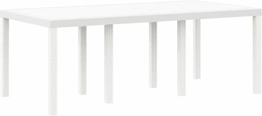 vidaXL Kerti Asztal Fehér 200 x 100 x 73 cm polirattan