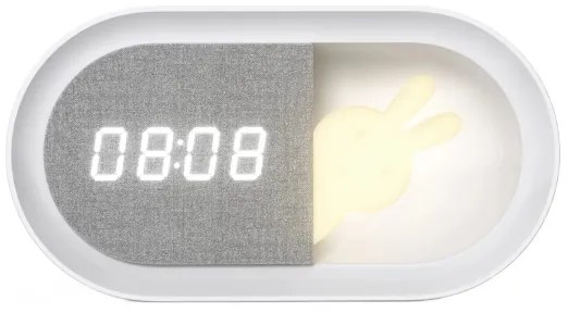 LED állítható éjjeli lámpa ébresztővel BUNNY LED/1,2W/5V 3000K