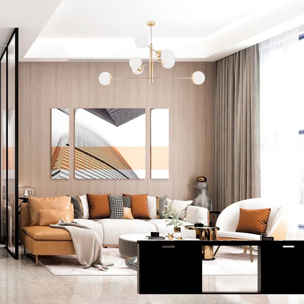 ARGON 5043 CAMERON Glamour Mennyezeti Lámpa Sárgaréz, Opál Szőnyeg E27 IP20