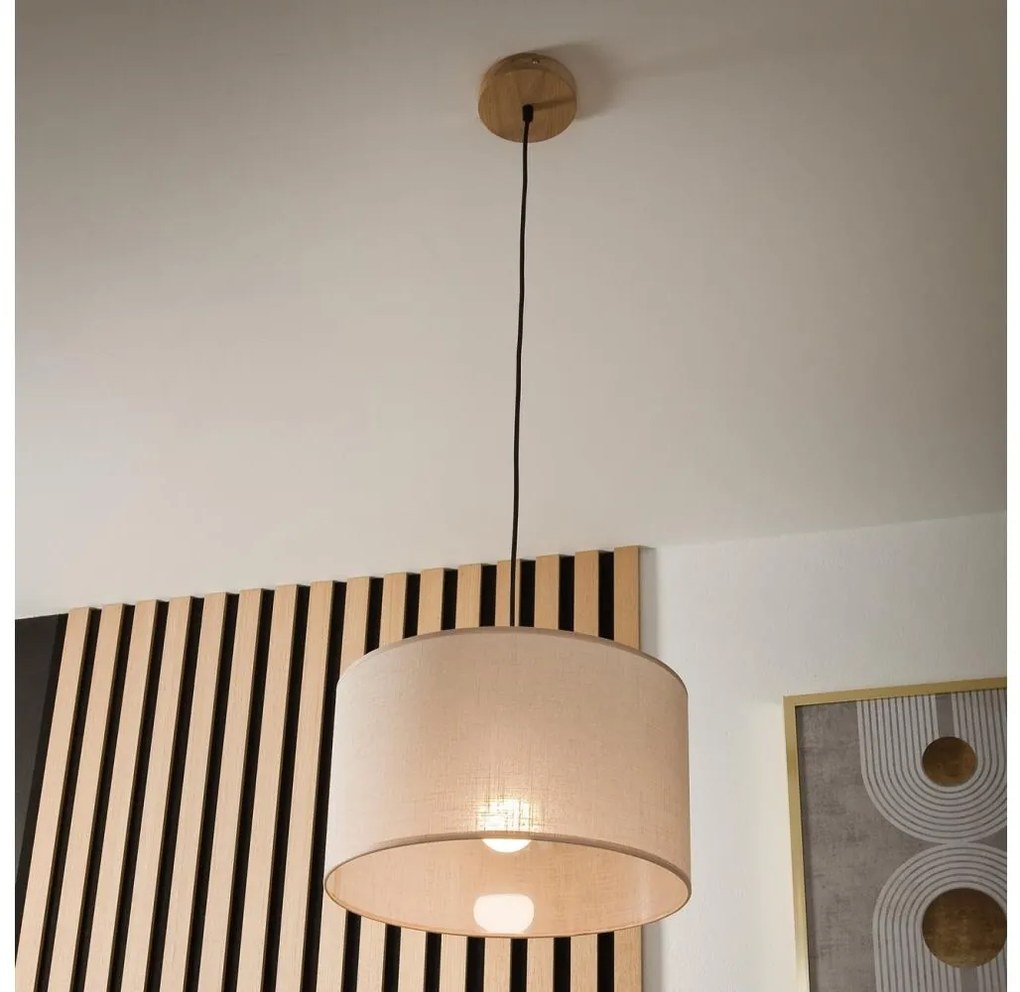 Lamkur Antonio függeszték 1xE27/60W/230V, tölgy, kábellel LA40301