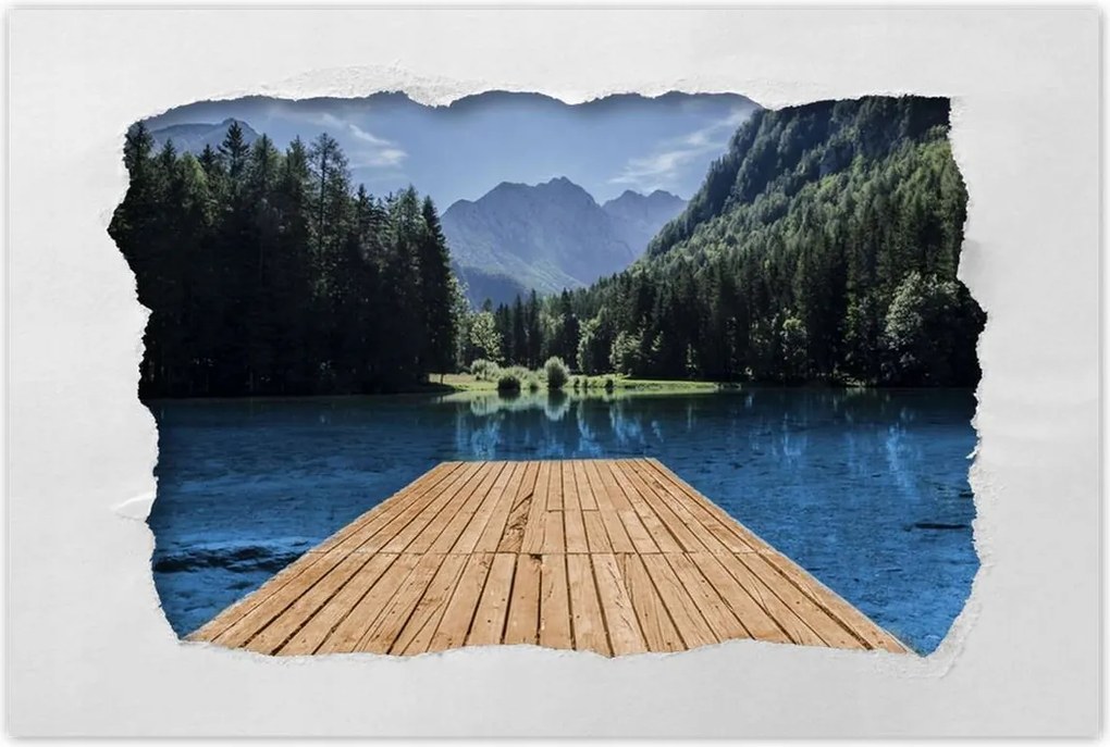 Poszterek 120x80 Fa móló a hegyekben