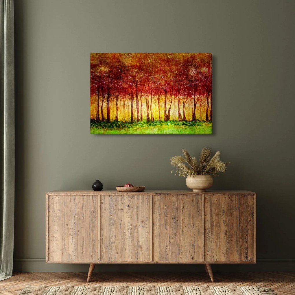Kép - Lombhullató erdő festménye (90x60 cm)