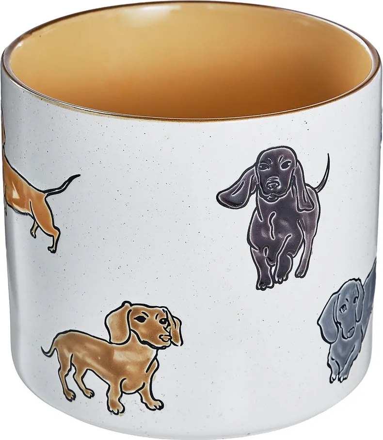 DOG LOVER kerámia kaspó Ø 18 cm , kutyás