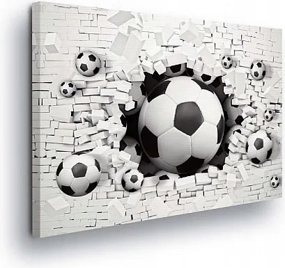 Vászonkép 100x75 Labdarúgás fal 3D dinamika sport energia modern művészet