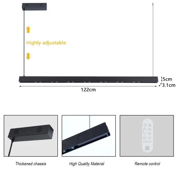 Immax NEO 07300L-LED Dimmelhető függeszték MADEIRA 26W/230V Wi-Fi Tuya 122 cm dió