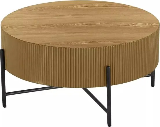 Corbi dohányzóasztal 80 cm nappaliba - tölgy / matt fekete