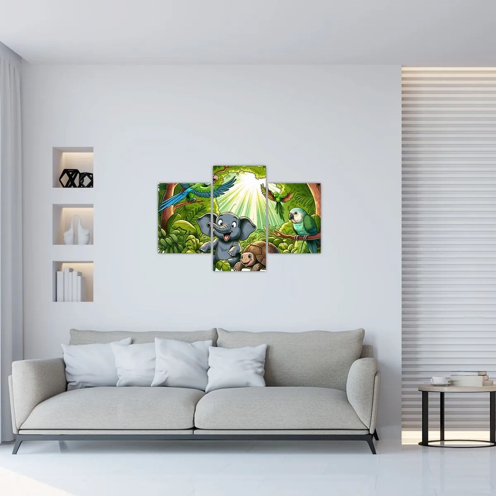 Kép - Vidám állatkák (90x60 cm)