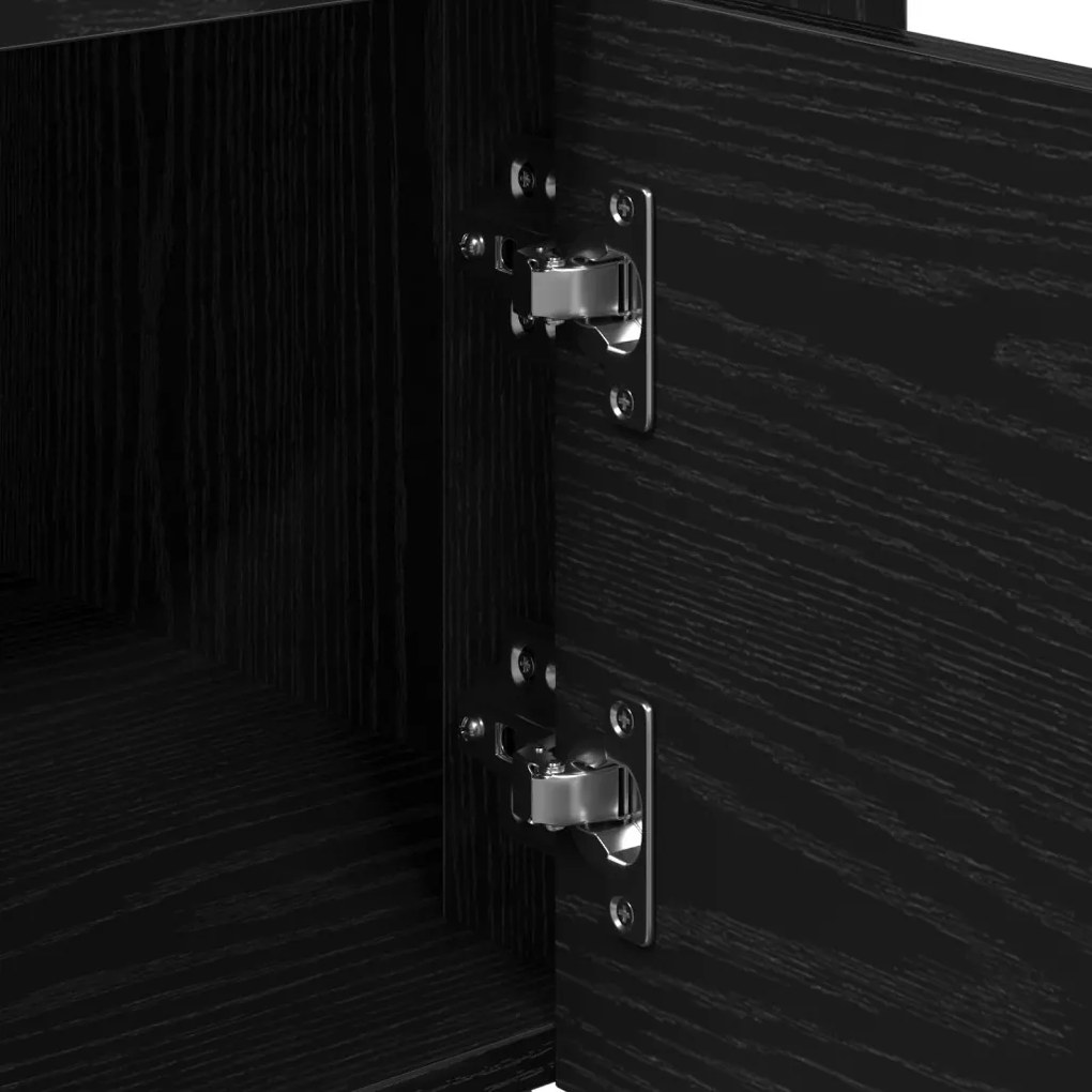 vidaXL Konyhai kocsi Musta tammi 60 x 45 x 80 cm Faanyag