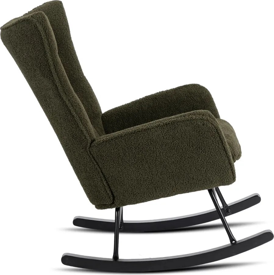 JACKSON hintafotel zöld bouclé kárpittal