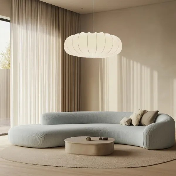 Zsinóros csillár CAFEE 1xE27/40W/230V Ø 66 cm fehér