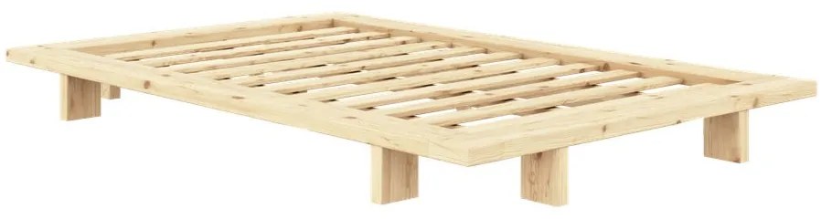 Natúr színű borovi fenyő egyszemélyes ágy ágyráccsal 120x200 cm Japan – Karup Design
