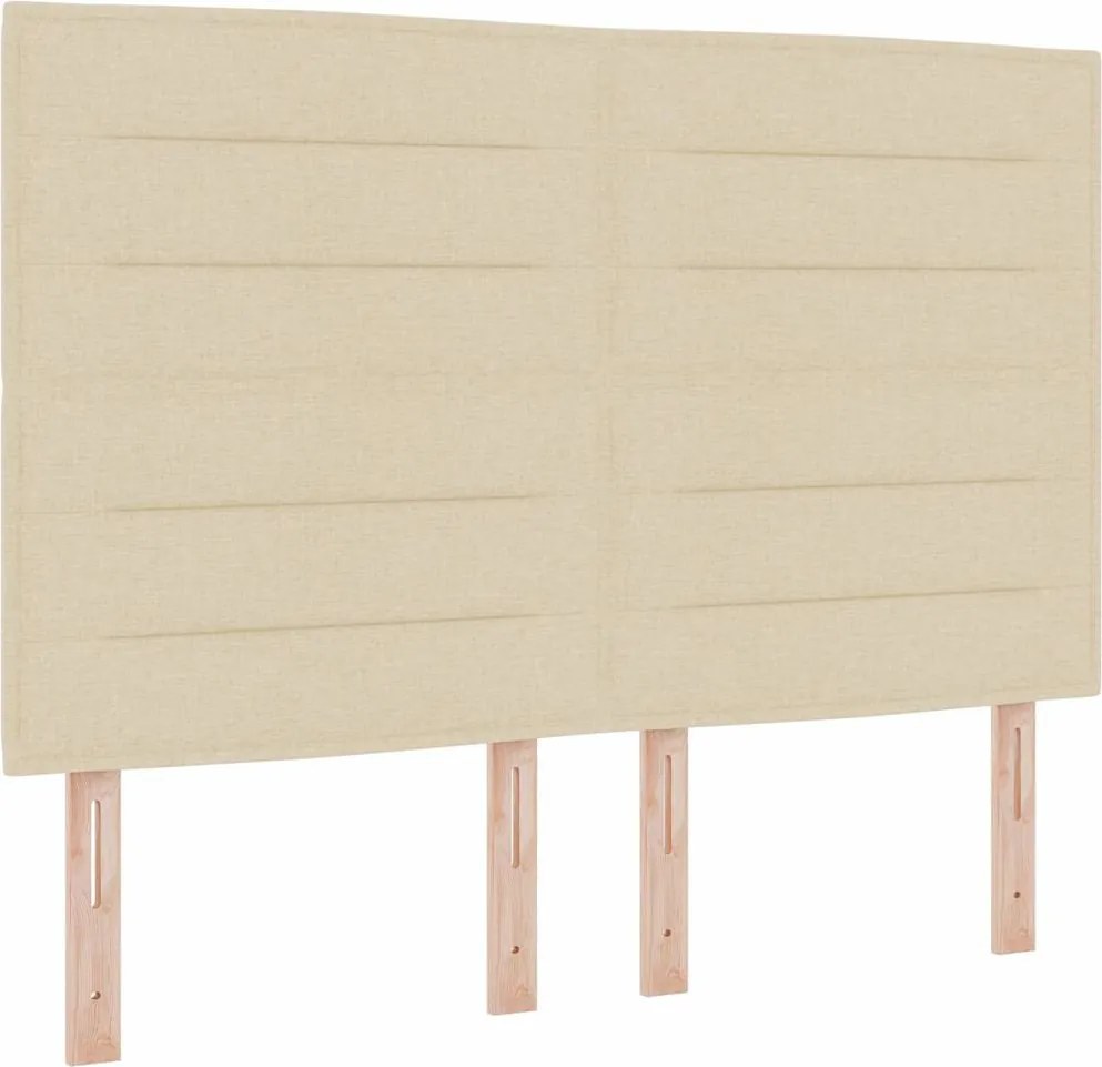 vidaXL Boxrugós ágy matracmal leddel Krém 140 x 190 cm szövet