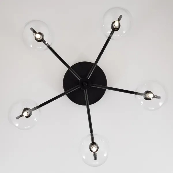 Jupiter 2046 - Felületre szerelhető csillár PRATO 5xG9/10W/230V fekete/átlátszó