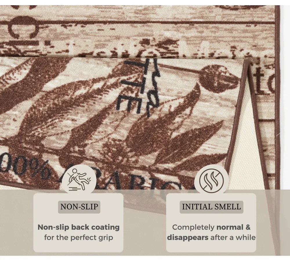 Delicious Coffee barna konyhai futószőnyeg, 67 x 180 cm - Hanse Home