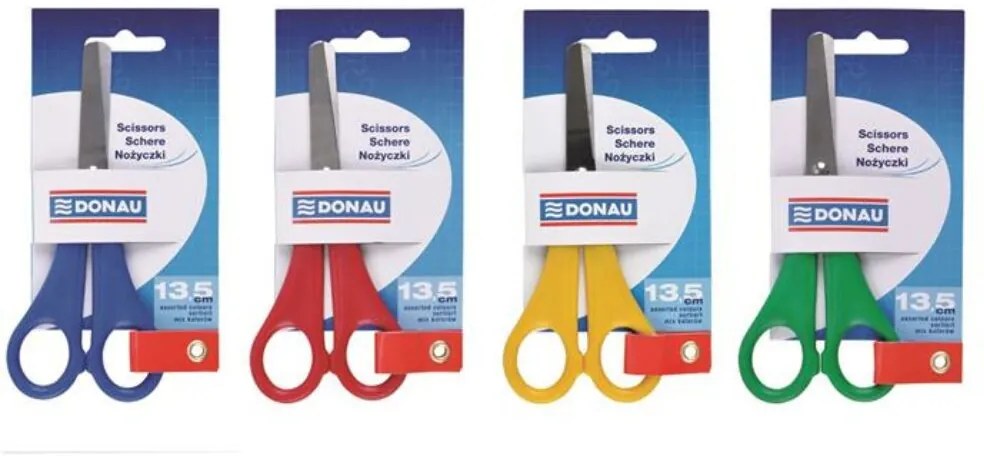Olló, iskolai, 13,5 cm, DONAU, vegyes (D80)