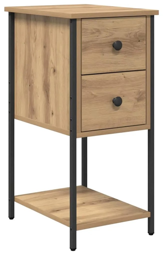 Éjjeliszekrény 2 pcs kézműves tölgy 32 x 42 x 70 cm Faanyag
