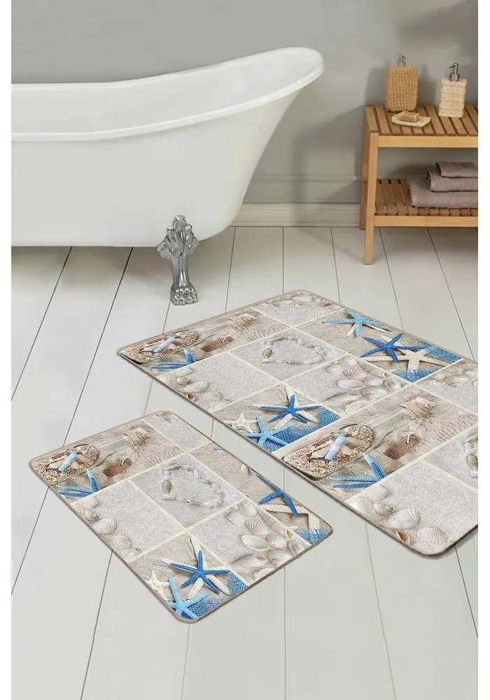 Bézs fürdőszobai kilépő szett 2 db-os 60x100 cm – Mila Home