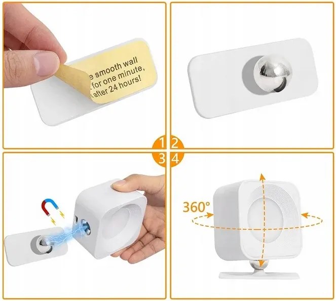 Vezeték nélküli mágneses LED lámpa az ágy fölé - fehér