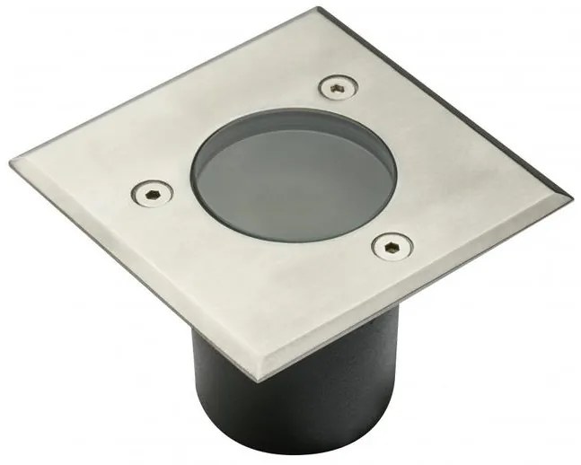 Lámpa Kerti lámpatest ALFA-K-MINI, négyzet, GU10 (max. 10W), IP67, AC220-240V, 50/60Hz, inox