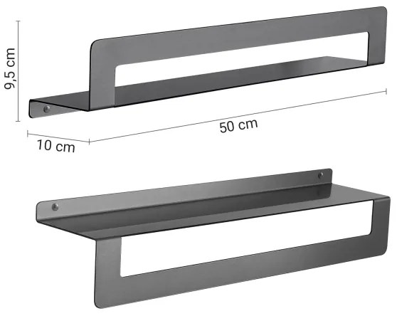 Gedy - CLEO 50 cm-es törölközőtartós polc metál szürke