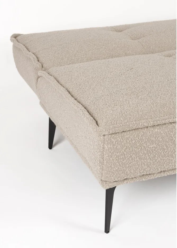 Bézs buklé kinyitható kanapé 184 cm Cielke – White Label