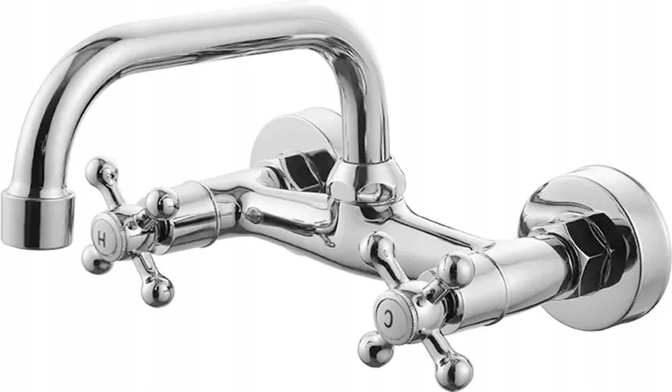 Konyhai Csaptelep Mosdó Fali Csaptelep 2 Csaptelep Fogantyúk Retro Mosogató Csaptelep