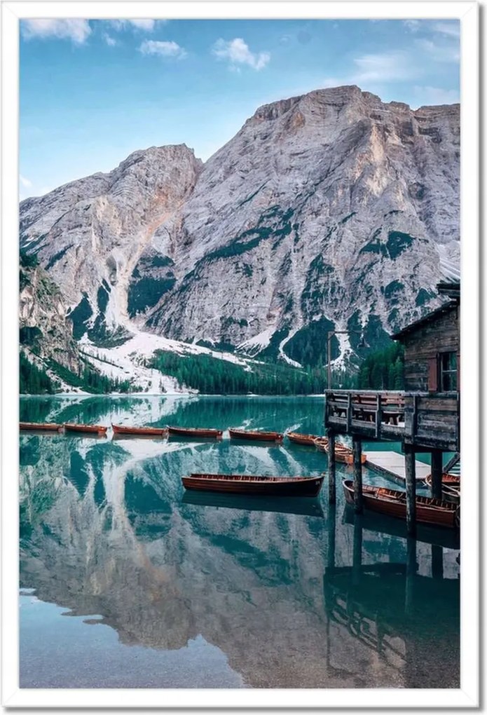 Poszterek keretben 40x60 Hegyi tó és házikó