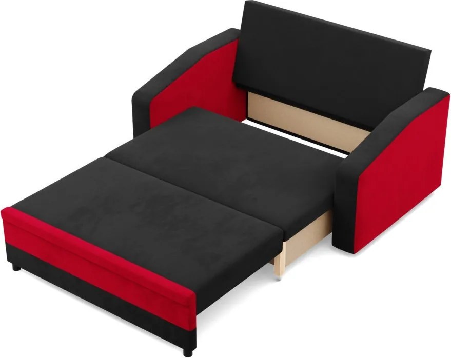 Hewlet kanapé, szövet anyag, fekete - piros