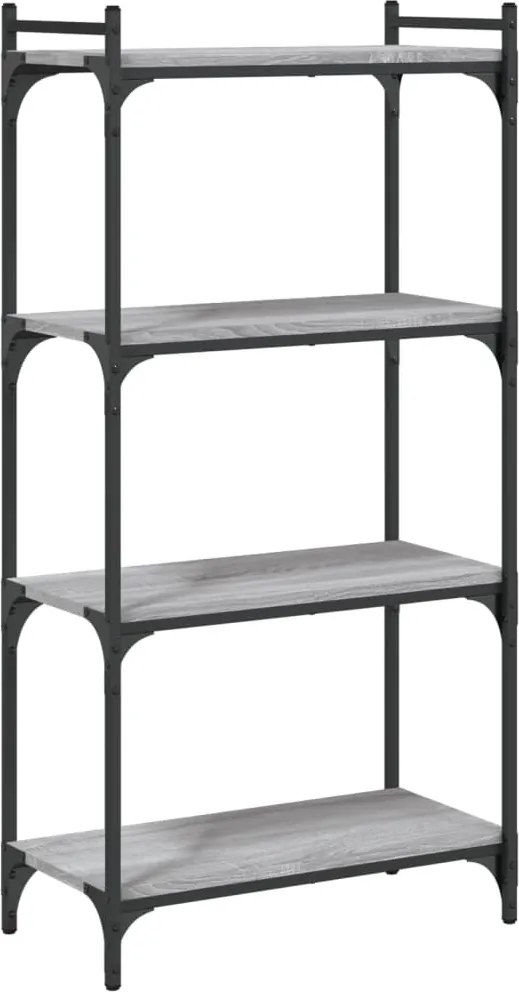 vidaXL 4 szintes szürke sonoma szerelt fa könyvespolc 60 x 30 x 120 cm