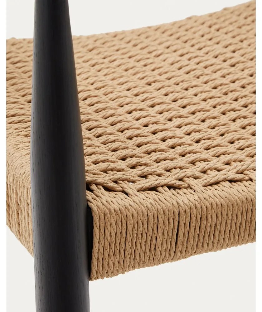 Fekete-natúr színű tölgyfa étkezőszék szett 2 db-os Analy – Kave Home