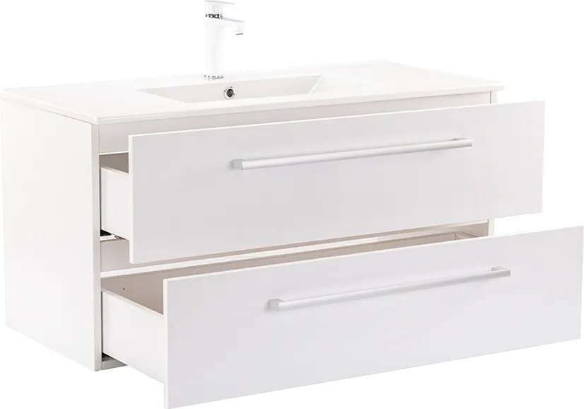 Vario Clam 100 alsó szekrény mosdóval fehér-fehér