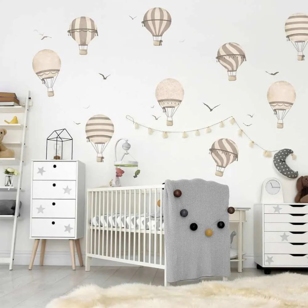 INSPIO Hőlégballon falmatricák barna színben