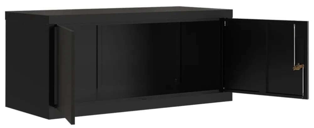 fekete acél irattartó szekrény 90x40x180 cm