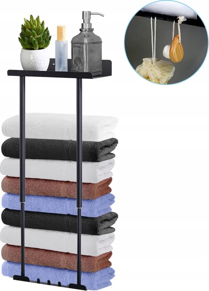 Törölközőtartó öntapadós acél szerelés fúrás nélkül