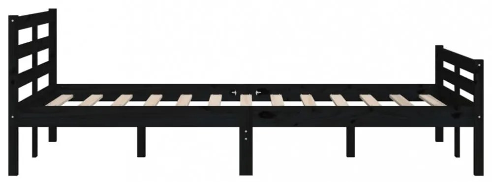 fekete tömör fa ágykeret 120 x 200 cm