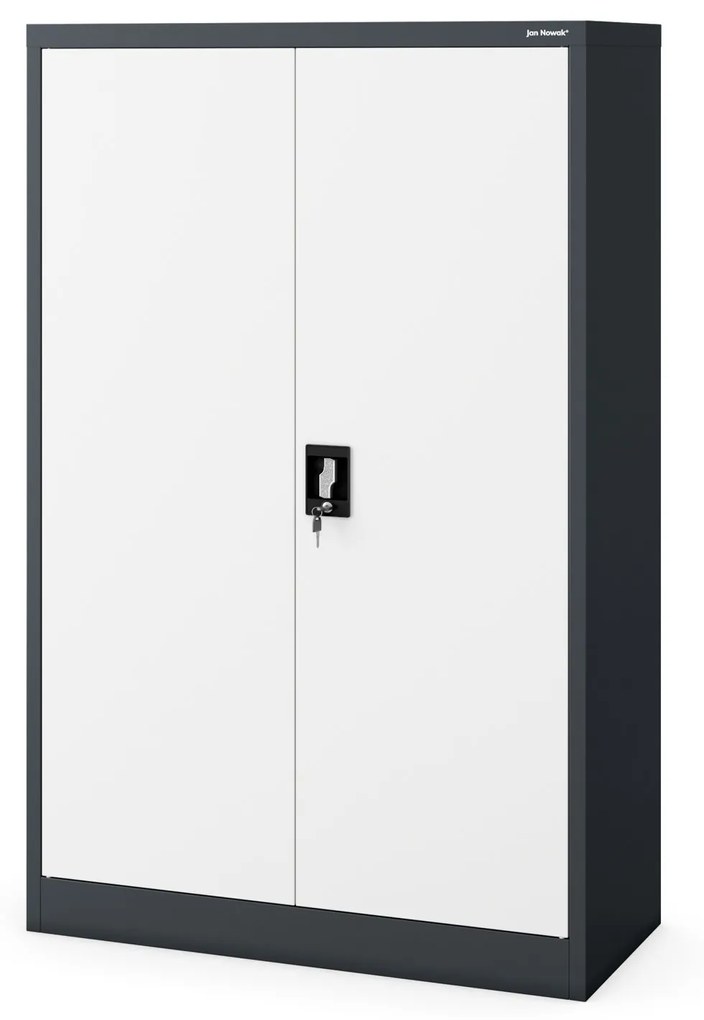 Fém iratszekrény KEVIN, 900 x 1400 x 400 mm, antracit-fehér