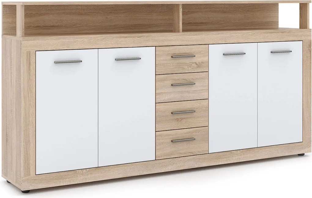 BLAGO komód 190 cm sonoma tölgy/fehér