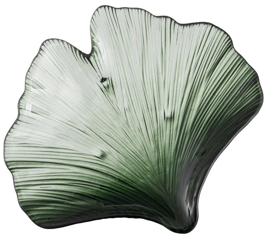 Üveg dekoratív tálca 16x17 cm Gingko – Ixia
