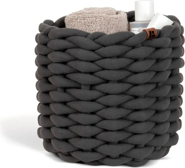 Textil tárolókosár ø 21x17 cm Peach Skin Round S – Bigso