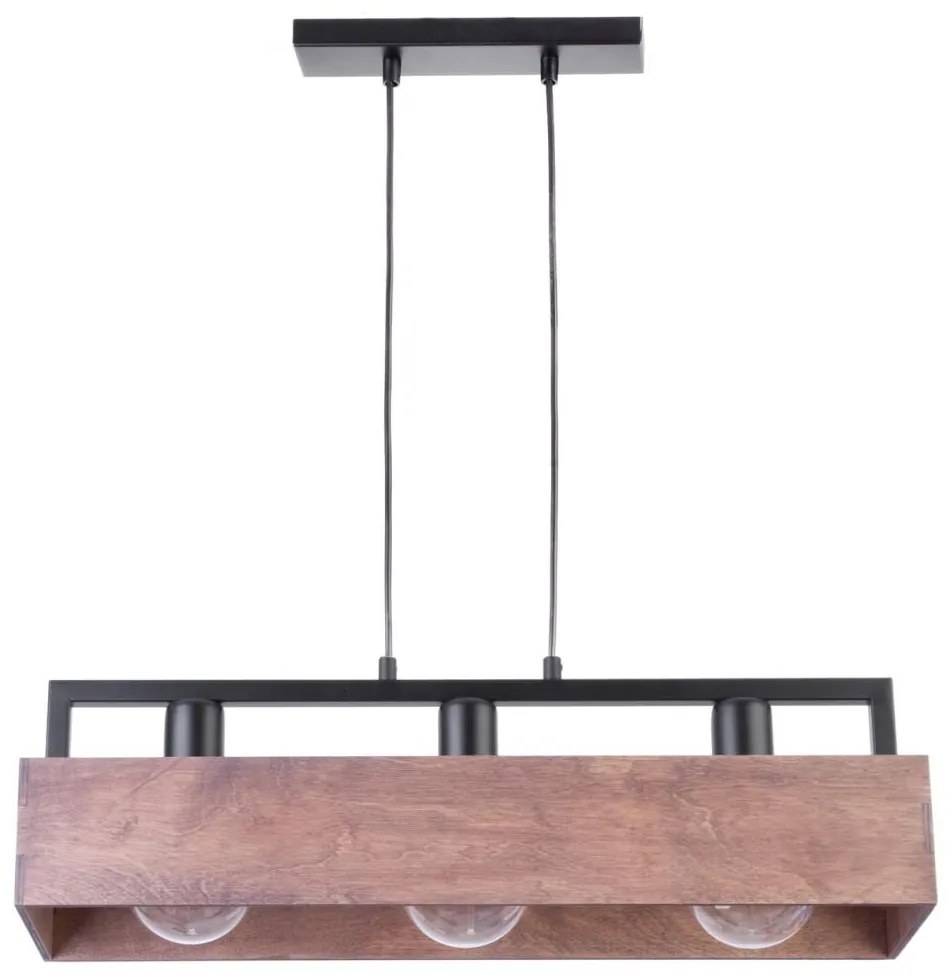 Csillár zsinóron DAKOTA 3xE27/60W/230V fa/fekete