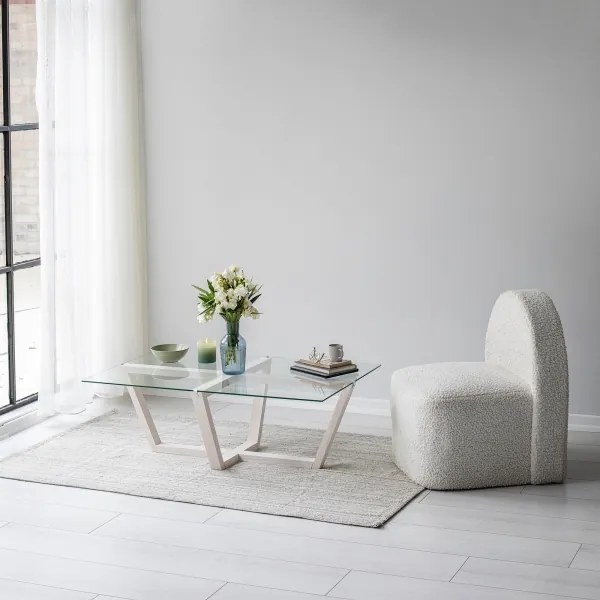 Kávésasztal AMALFI 35x105 cm fenyő/átlátszó