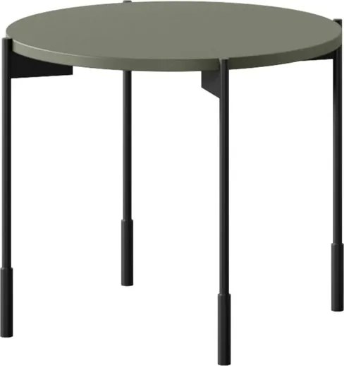 Sonatia kerek fémlábas dohányzóasztal 45 cm - olívazöld