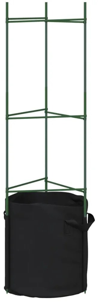 6 db acél és polipropilén paradicsomketrec növényzsákkal 116 cm