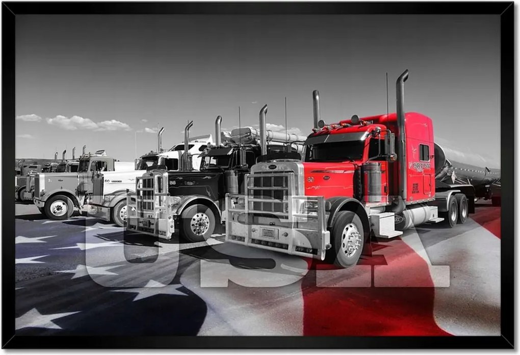 Poszterek keretben 60x40 Amerikai teherautók