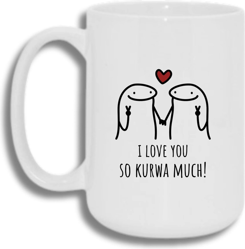 Bögre Fehér Nagy 440ml Vicces Ajándék I Love You